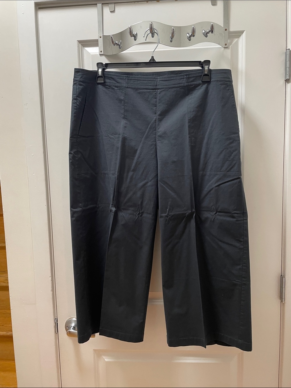 Eileen Fisher Charcoal Wide-Leg Chinos